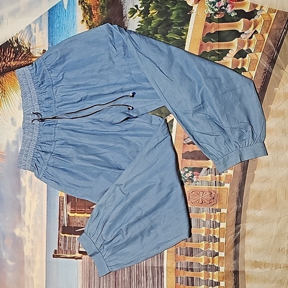 Simple by Suzanne Betro‎ Shirred-Yoke Crop Pants Size Small NWT - Picture 2 of 6